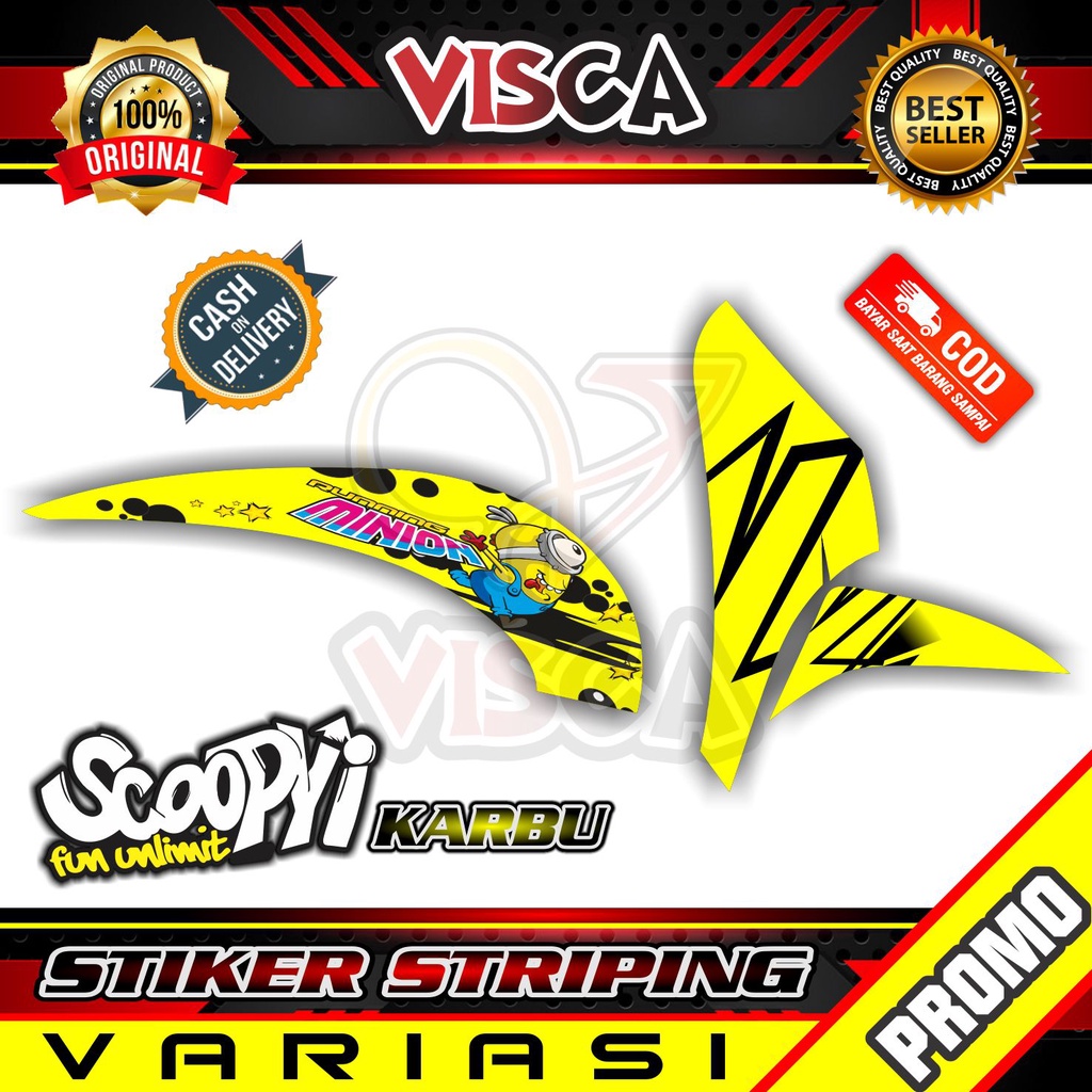 Striping Scoopy Karbu -  Sticker Striping Variasi Lis Scoopy Karbu - Striping Hologram Scoopy Karbu 