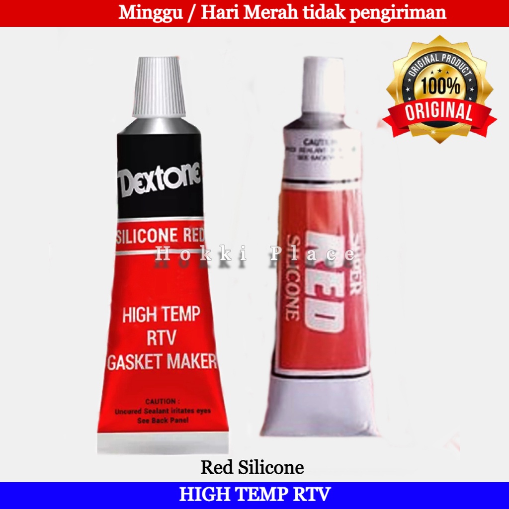 

DEXTONE RED SILICONE 30 & 70 GRAM HIGH TEMP RTV TYPE 650 LEM BESI TAHAN PANAS HIGH QUALITY.