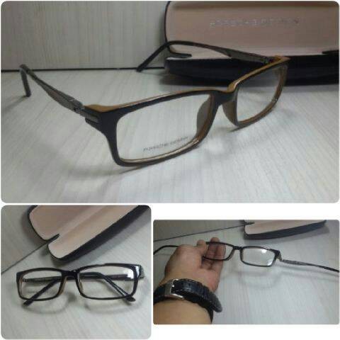 kacamata porsche design 6001 hitam coklat