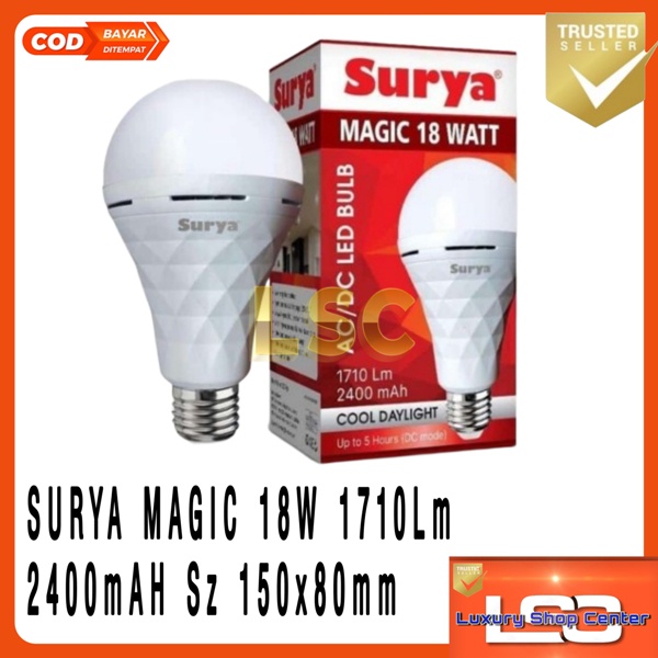 BOHLAM LAMPU EMERGENCY SURYA MAGIC Genius ACDC 9W 12W 18W ORIGINAL