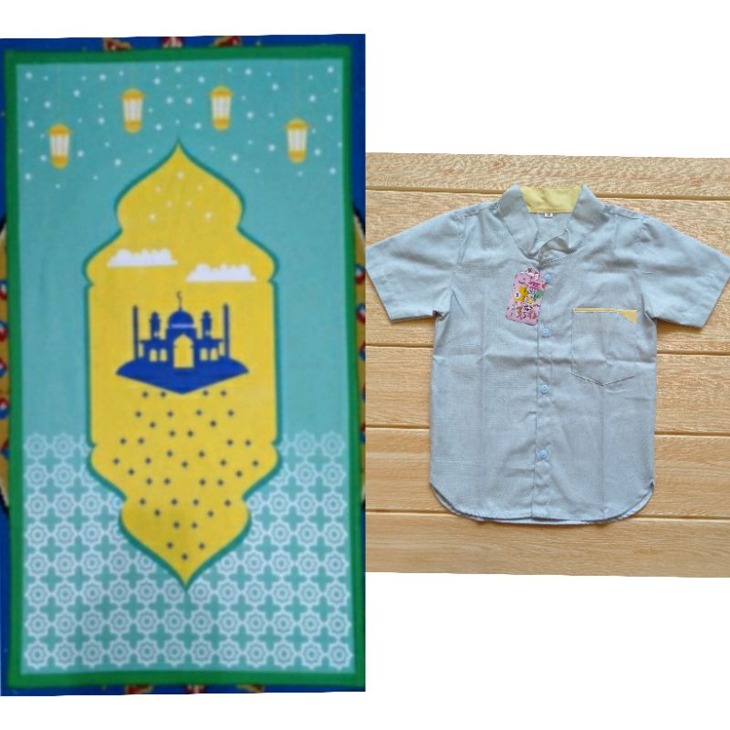 (COD) ATASAN KEMKO + SAJADAH MOTIF/ATASAN KOKO + SAJADAH USIA 2-5 TH (PILIH WARNA)