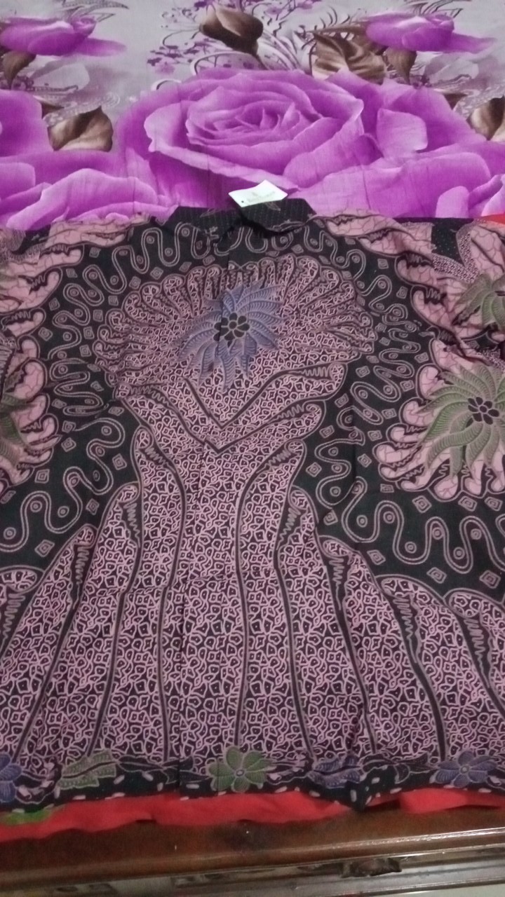 Gitarja Kemeja Batik Pria Warna Ungu Lapis Furing Bahan Katun Primisima