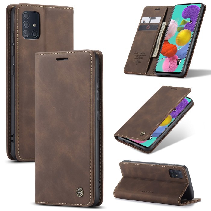 SAMSUNG A51 - A71 - A52 - A52S - A72 4G 5G - LEATHER FLIP WALLET CASE DOMPET MAGNETIC COVER