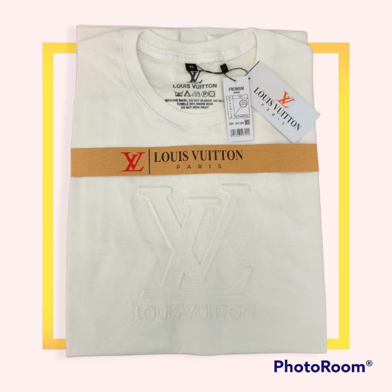BAJU KAOS PRIA LV T-SHIRT LOUIS VUITTON EMBOSS ORIGINAL - KAOS DISTRO
