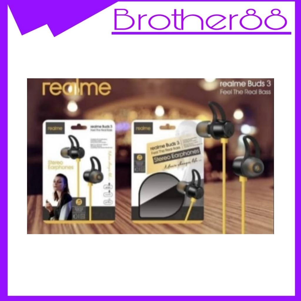 HEADSET EARPHONE HANDSFREE REALME BUDS 3/ BUDS 2/ R50 ORIGINAL EXTRA BASS