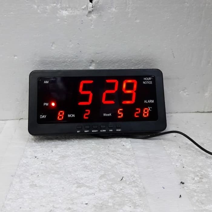 LED Digital Clock Alarm Jam Meja/Jam Dinding Digital 1008 LED Merah