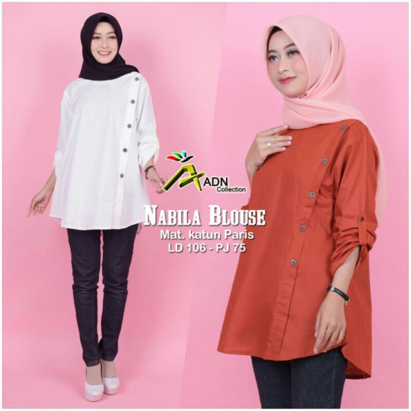 Blus Nabila - blus polos -blus katun-blus casual