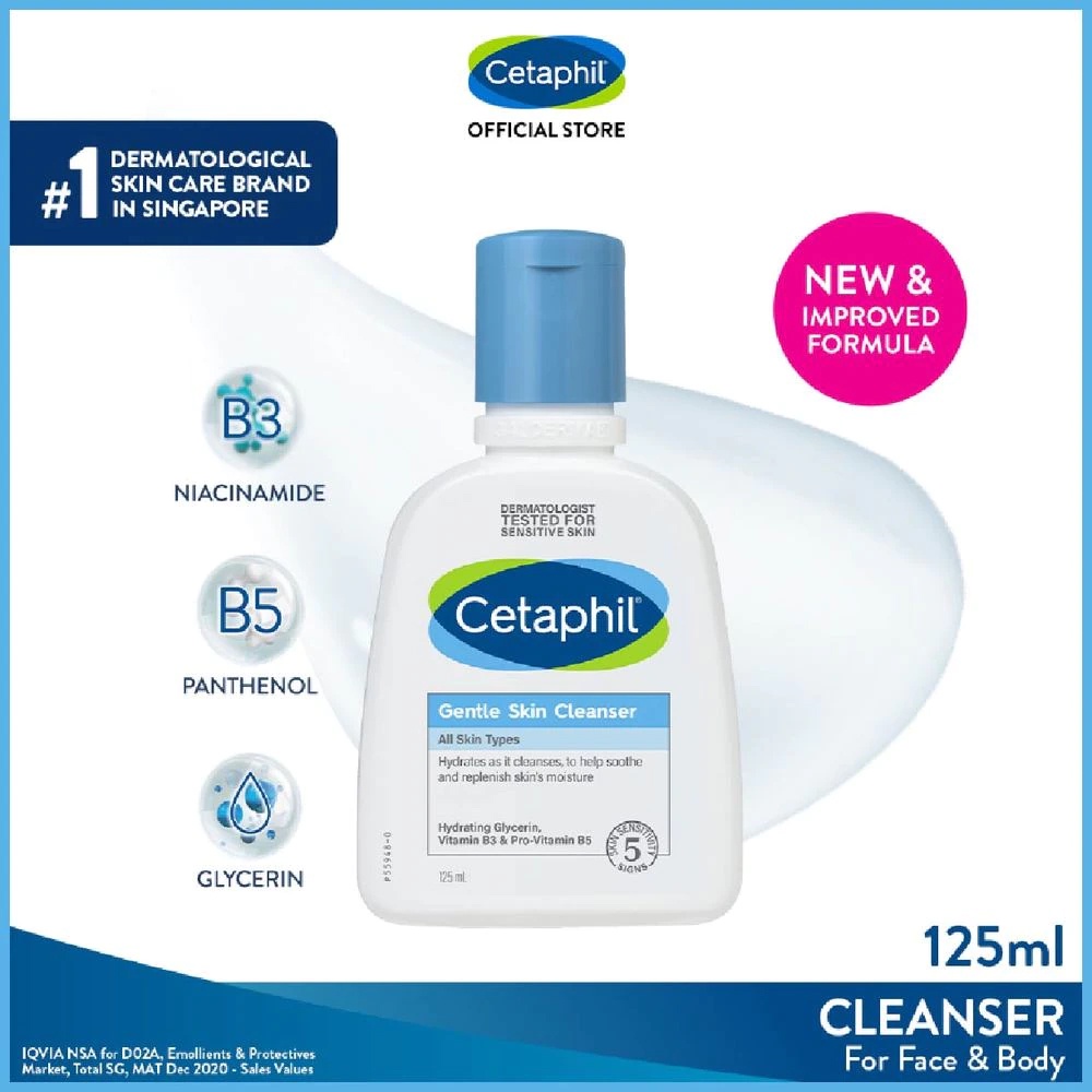 CETAPHIL Gentle Skin Cleanser (59ml/125ml/250ml/500ml) ✔Ori ✔BPOM ✔