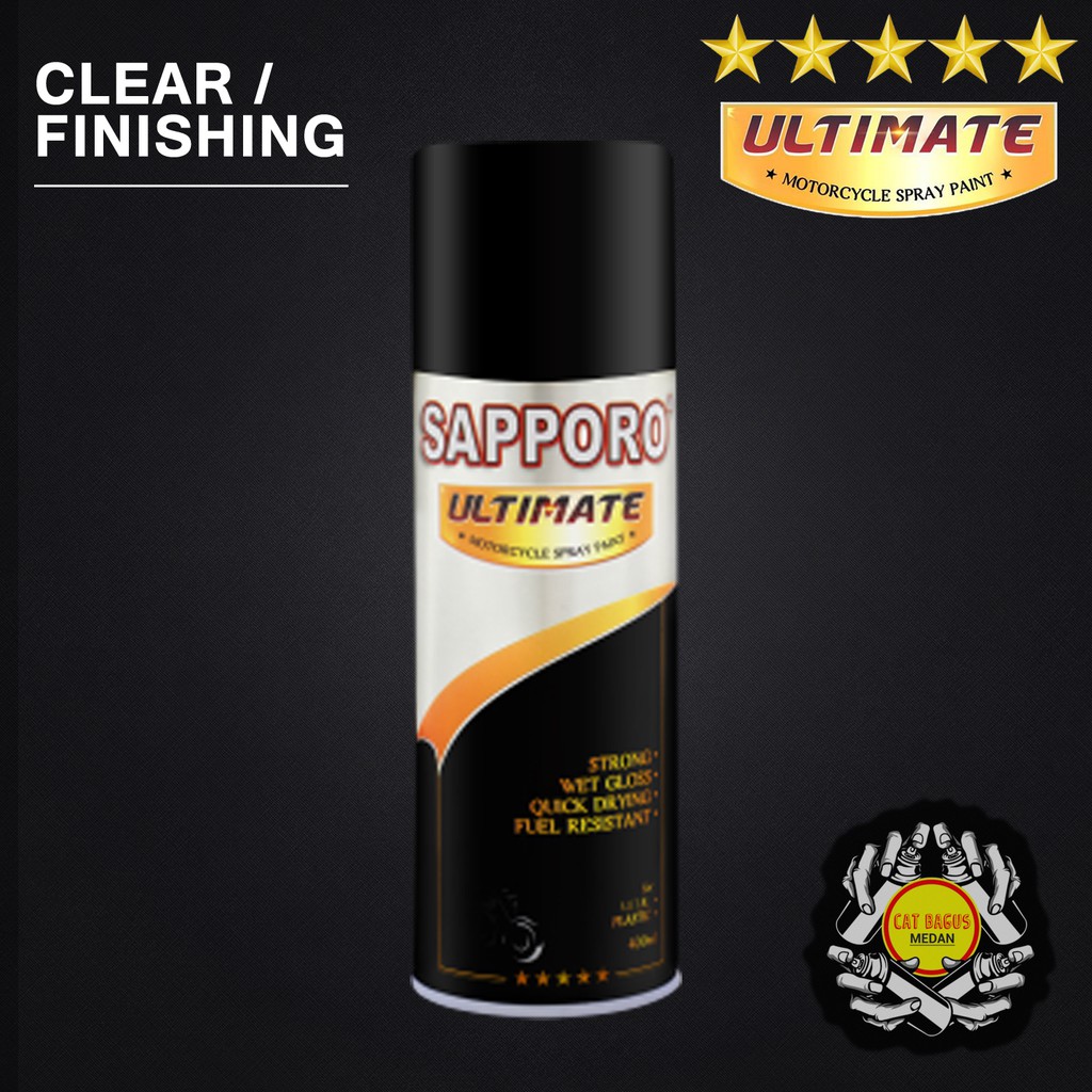 Jual Sapporo Ultimate Clear Finishing Aerosol Motorcycle Spray Paint Cat Semprot Sapporo