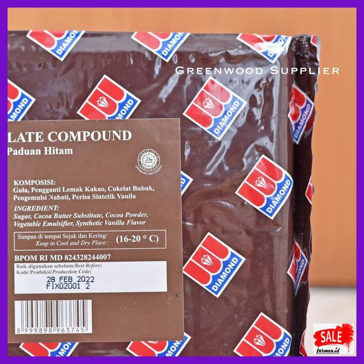

SAKMACOKLAT- DIAMOND DARK COMPOUND CHOCOLATE 1 KG (TERMURAH) -MAKANAN-MINUMAN.