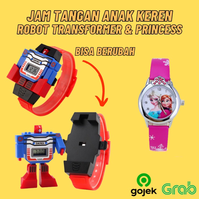 Jam Tangan Anak Cowok Cewek Karakter Robot Transformer Bongkar Pasang Bisa Berubah Laki Laki Princes