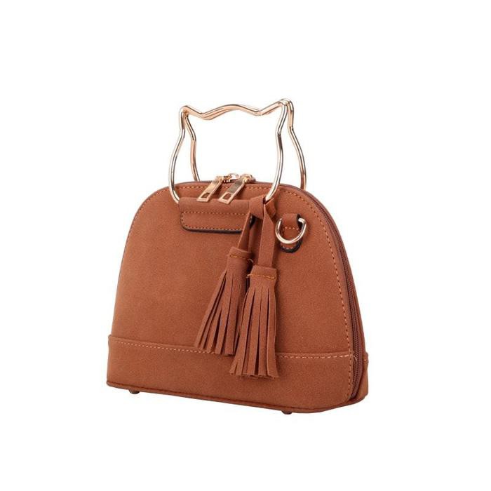 Tas Sling Bag Cewek Jinjing Hello Kitty Import Brown Coklat EL200905
