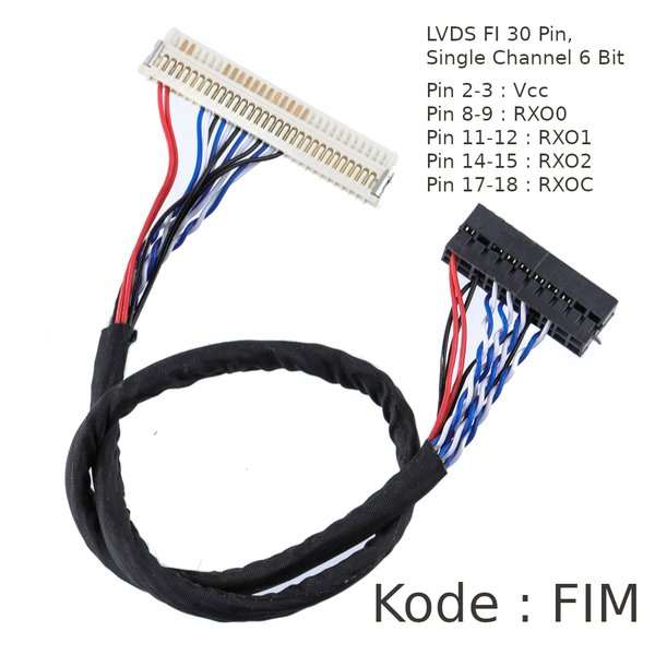 Kabel LVDS TV Panel TCON 30Pin S6 FIM - Single Channel 6 Bit