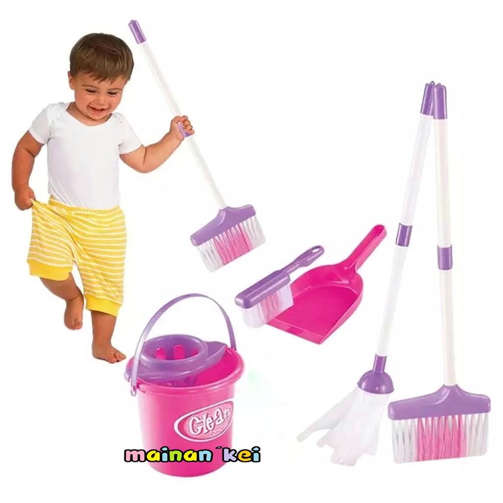 MAINAN ANAK PEREMPUAN MAINAN EDUKASI MAINAN ALAT KEBERSIHAN SAPU PEL CLEANING SET