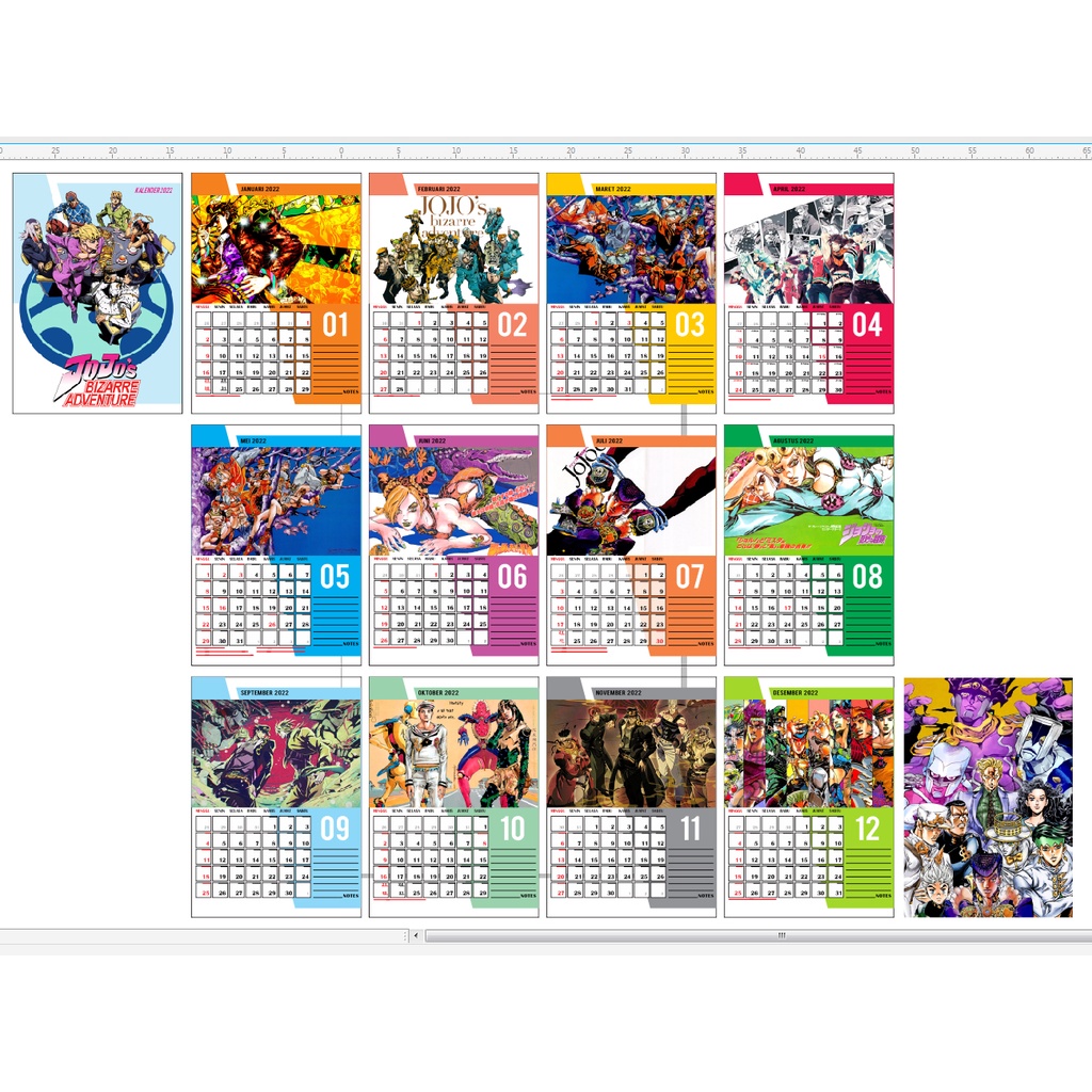 

Kalender Dinding 2024 JOJO BIZARRE ADVENTURE Anime Calendar bisa custom desain bebas