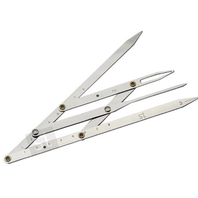 Penggaris alat ukur sulam alis stainless steel eyebrow ruler sulam phi brow