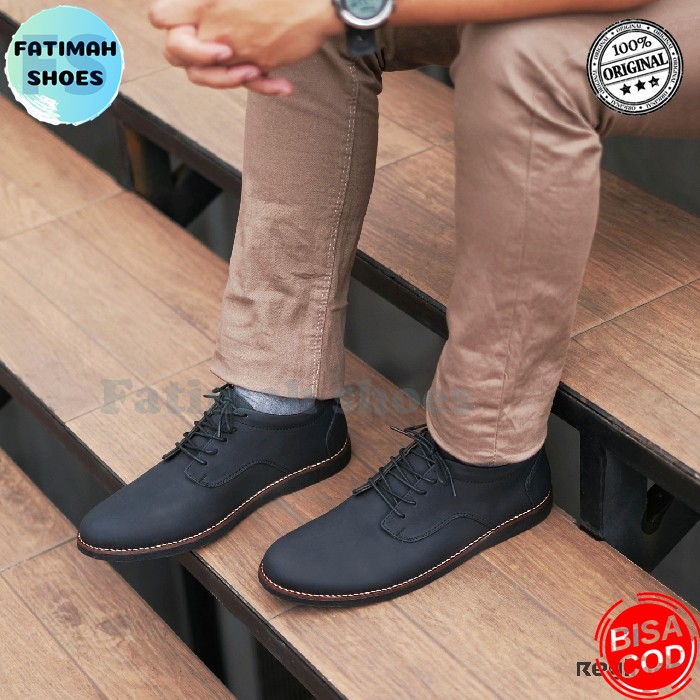 Sepatu Formal Resmi Kerja Kantor Kasual Pria FATIMMAHSHOES Kulit Pu Pria