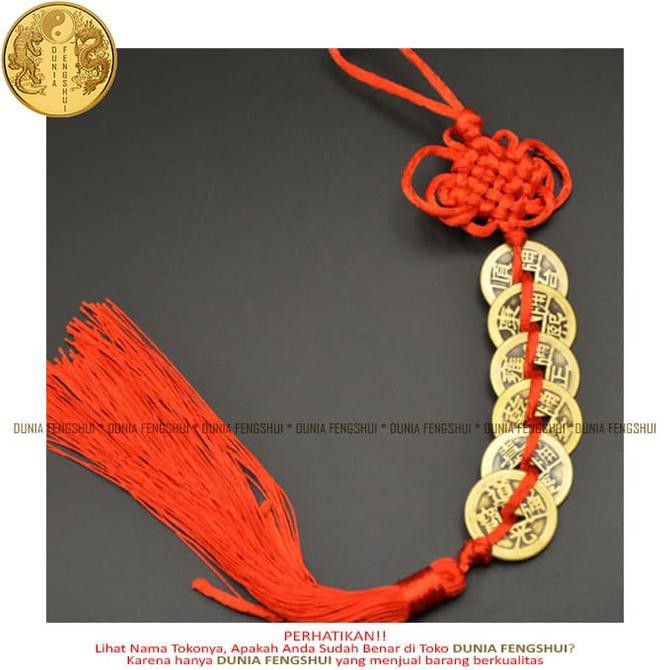 Diskon Koin Coin China Ikat 6 Pembawa Rejeki keberuntungan Abadi Fengshui Diskon