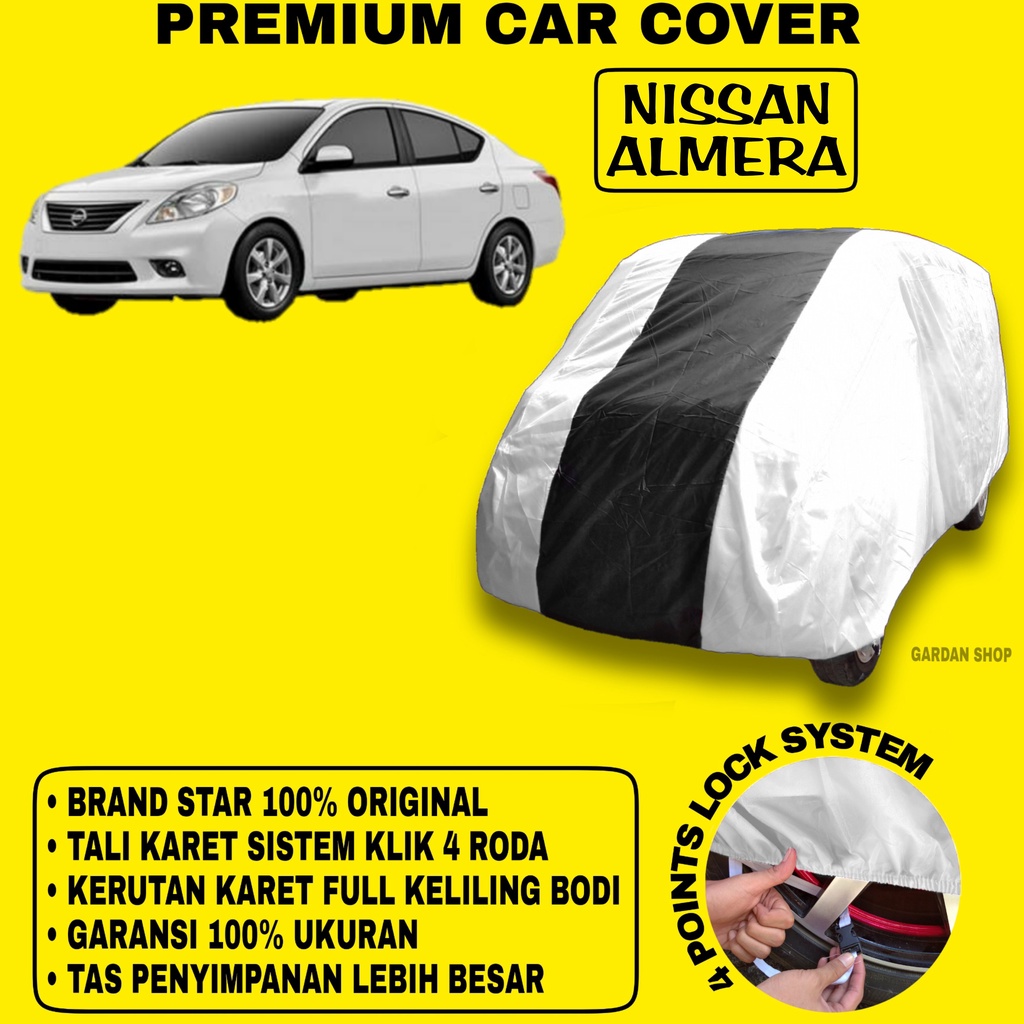 Body Cover NISSAN ALMERA SILVER HITAM Penutup Bodi Mobil Nissan Almera Waterproof PREMIUM