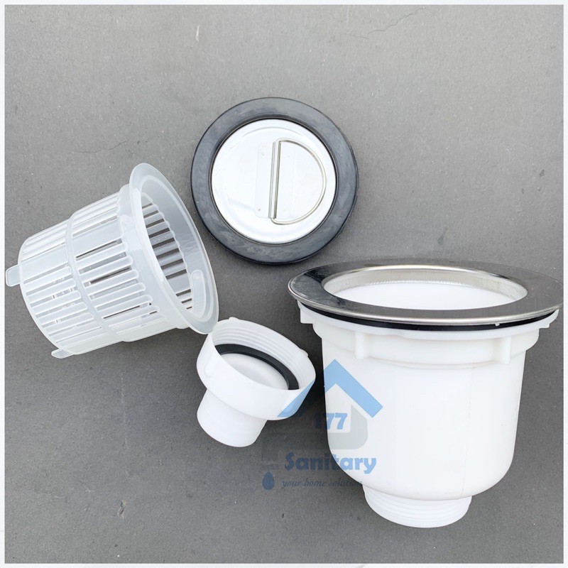 Afur keranjang set cuci piring plastik murah AS- saringan filter sink bak cuci piring dapur pembuangan air  /D84