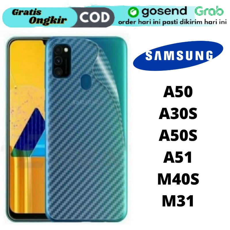 Sticker Garskin Samsung A50 / A30S / A50S / A51 / M40S / M31 Back Skin Handphone Protector Transparant