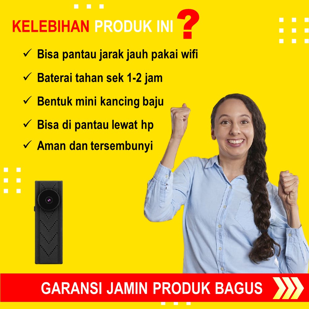 KAMERA PENGINTAI MINI WIFI JARAK JAUH TANPA KABEL CCTV MINI KECIL TERSEMBUNYI SPY CAM SPYCAM IP HIDDEN CAMERA OUTDOOR BENTUK KANCING BAJU TERHUBUNG HP ALAT KEAMANAN HOME SECURITY JS06