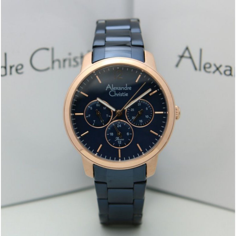 ALEXANDRE CHRISTIE AC 2875 ROSEGOLD BLUE AC2875 WANITA ORIGINAL