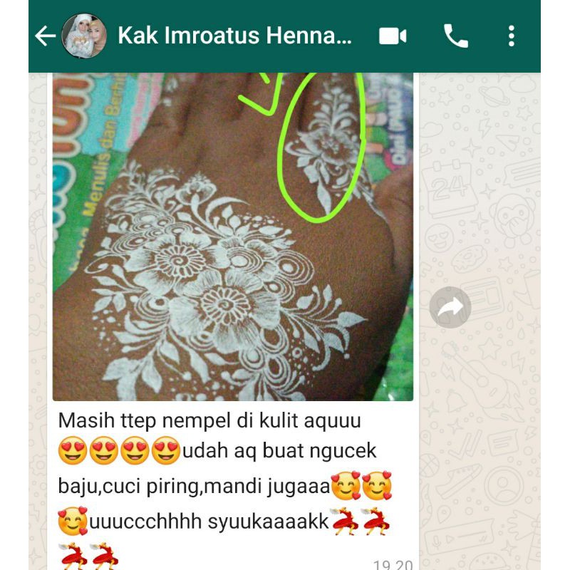 HENNA PUTIH WHITE HENNA JANNATI WHITE HENNA WATERPROOF WHITE HENNA WATERPROOF