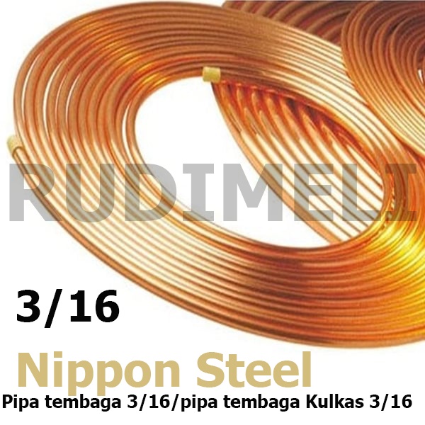 Pipa tembaga 3/16, pipa tembaga Kulkas 3/16 merek  Nippon Steel-(HARGA PER METER )