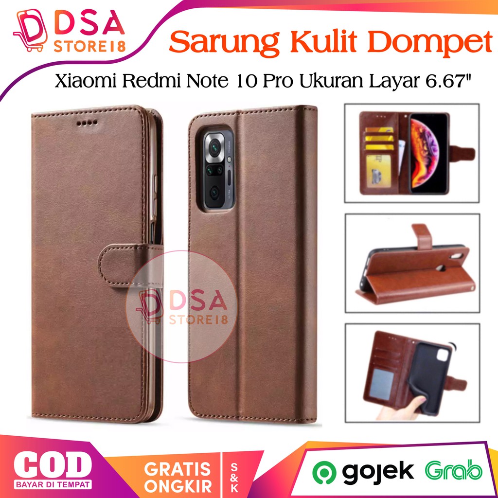 Case Redmi Note 10 10S 4G 5G Flip Cover Leather Case Dompet Hp Casing Redmi Note 10 5G