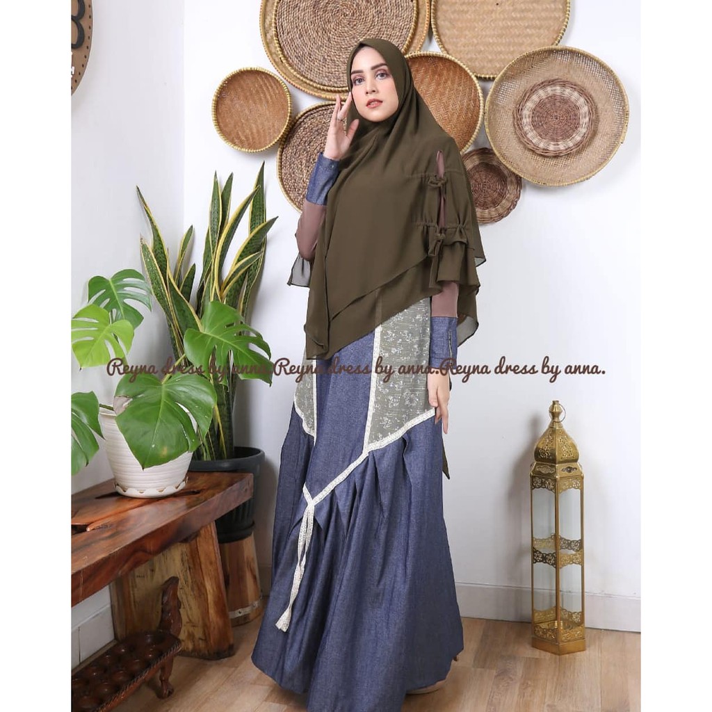 REYNA Dress By Anna Gamis Denim Syari