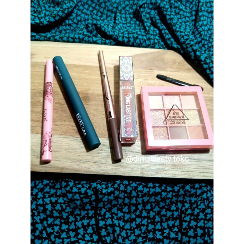 Set hampers Beauty Eyes Pack Saniye Lip liquid matte Skyvii mascara Jiaya eyeliner eyeshadow eyebrow