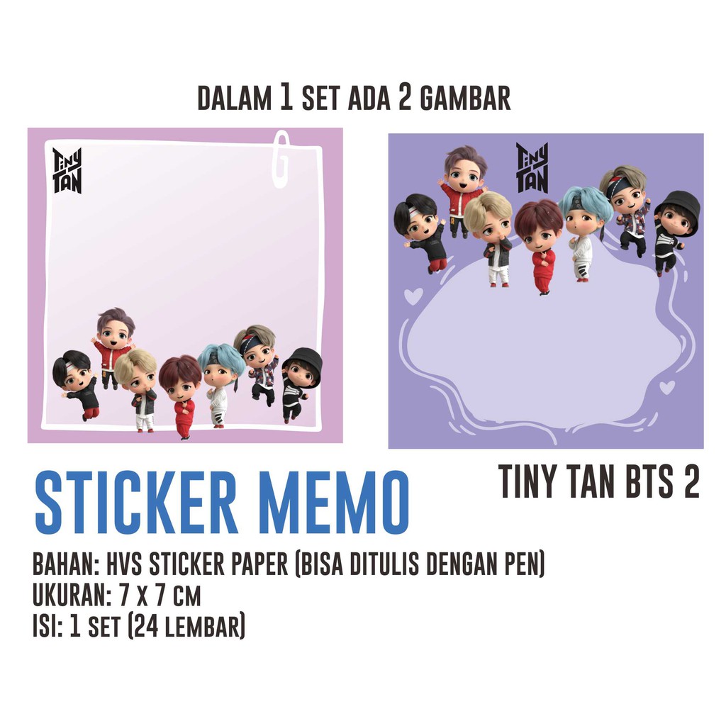 

STICKER MEMO TINY TAN BTS 2