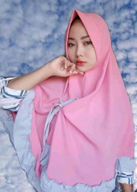 Khimar Kikis Kombinasi / Khimar Kikis Hijab Instan / Kikis Murah Jilbab wolfis size 80x110cm-6