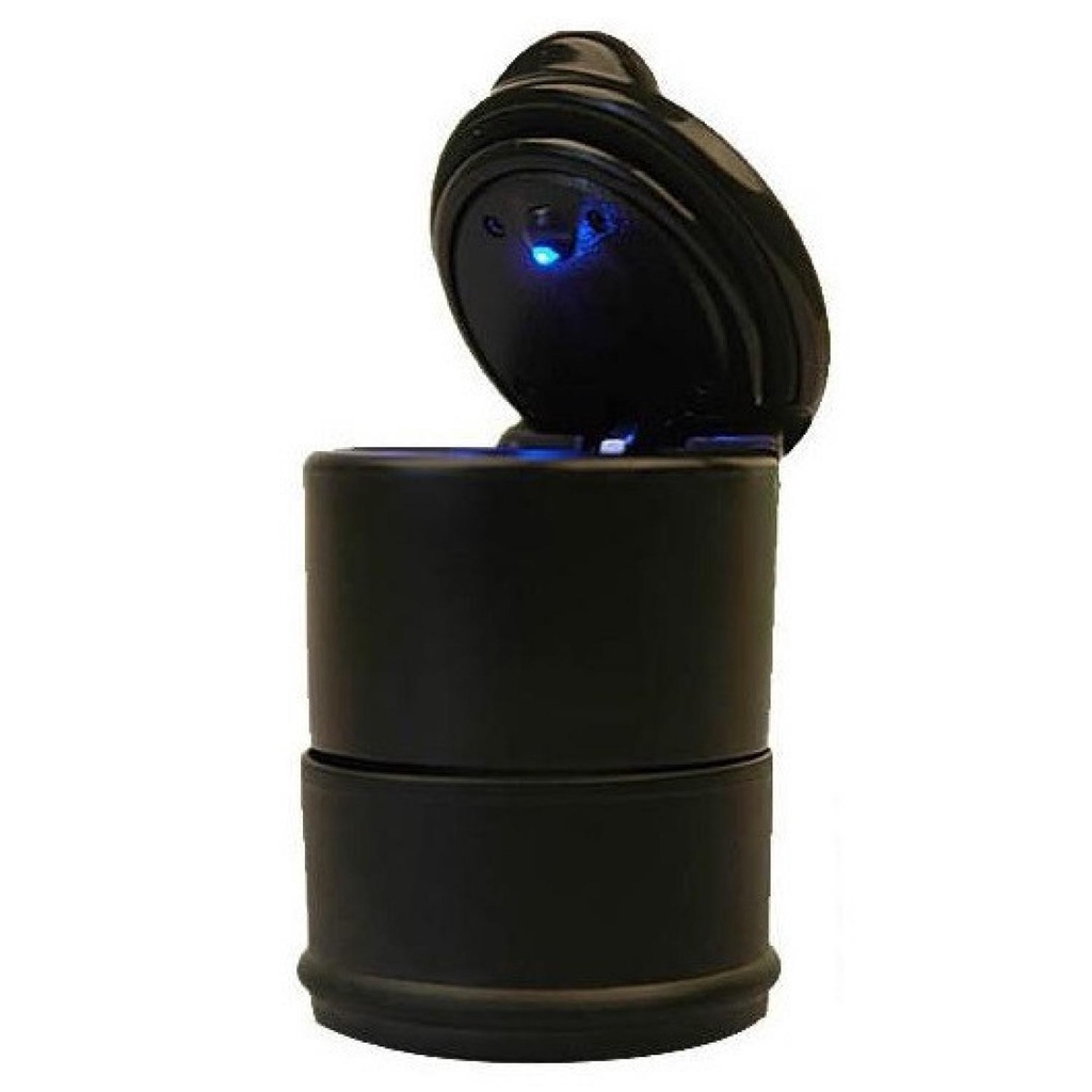 Noctilucent ABS Car Ashtray with LED Light Model A - 4S-Hitam