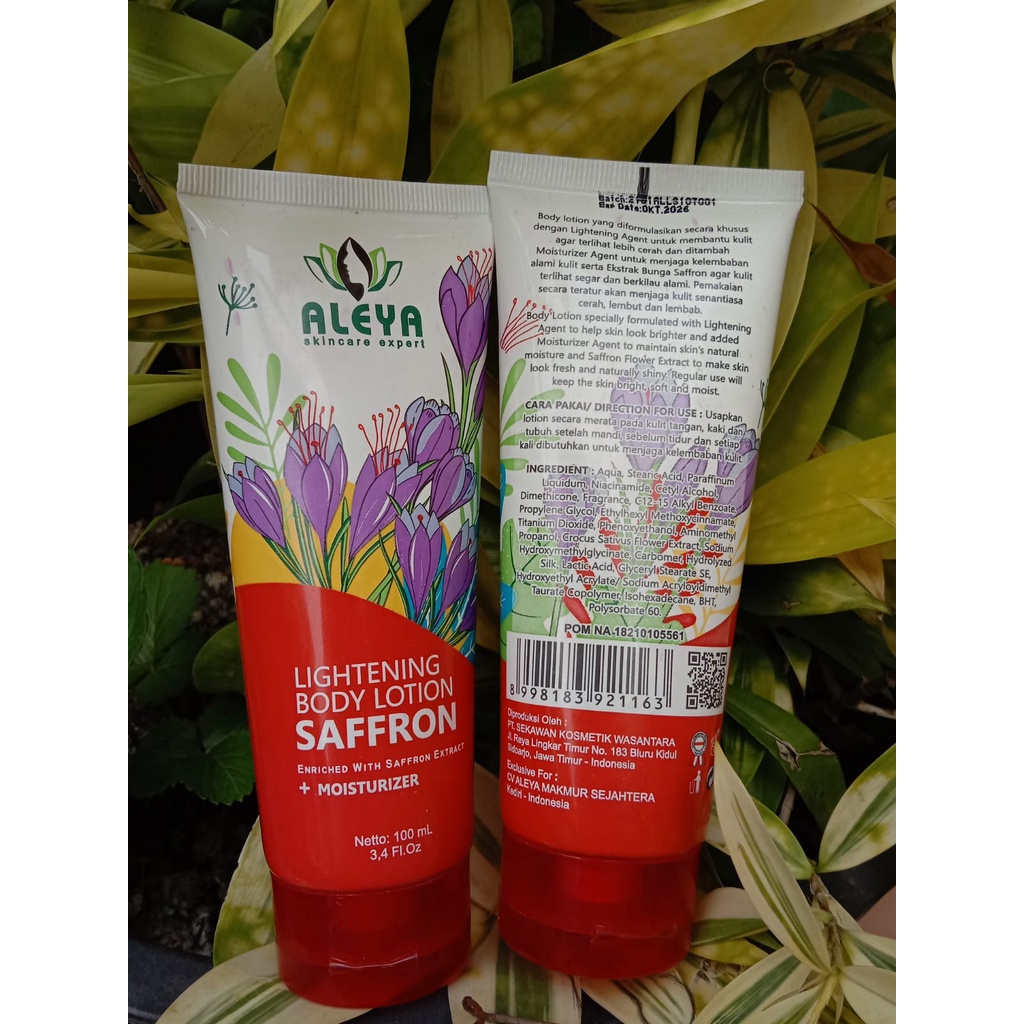 BODY LOTION ALEYA Whitening Aleya Saffron Lotion Pemutih Kulit Pemutih Badan Handbody Whitening Hb Racik Hb Dosting