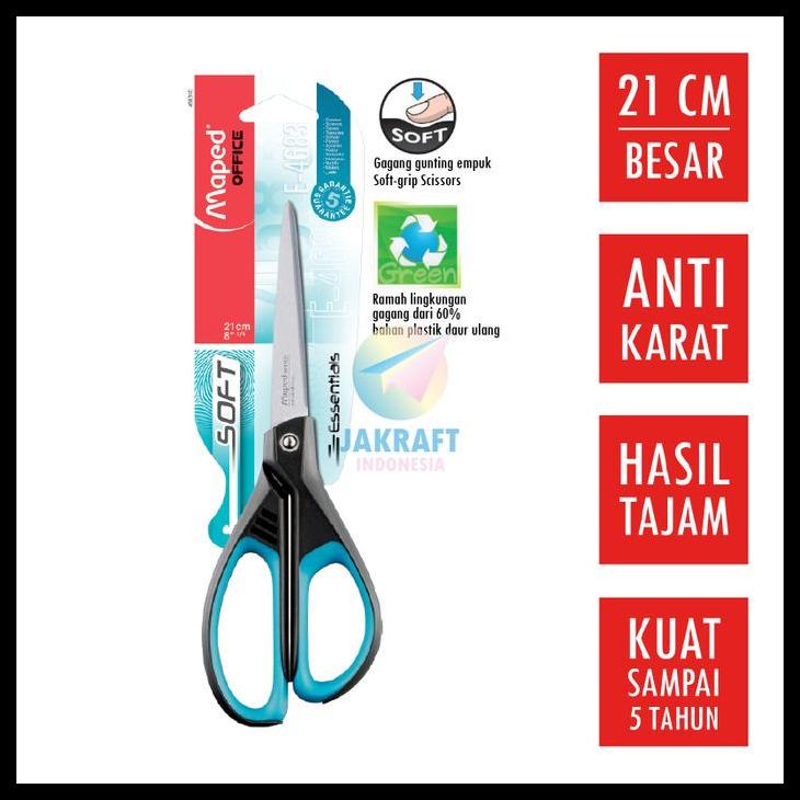 

Gunting Kertas Besar Gagang Empuk 21 Cm Maped Essentials Soft Scissors Kode 689