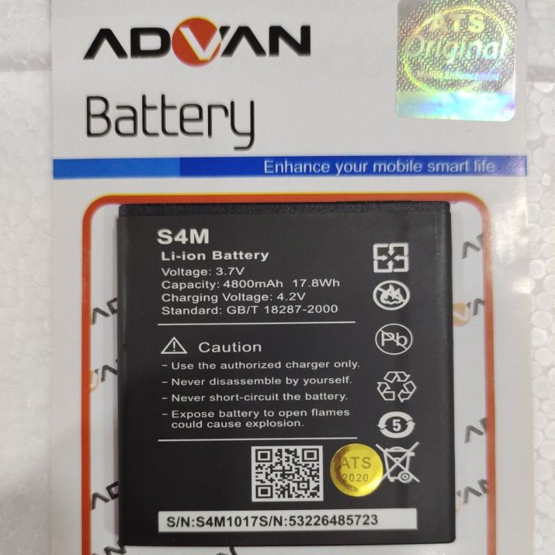 Baterai | Battery | Batre Advan S4M Original | Baterai S4M BP-40AA