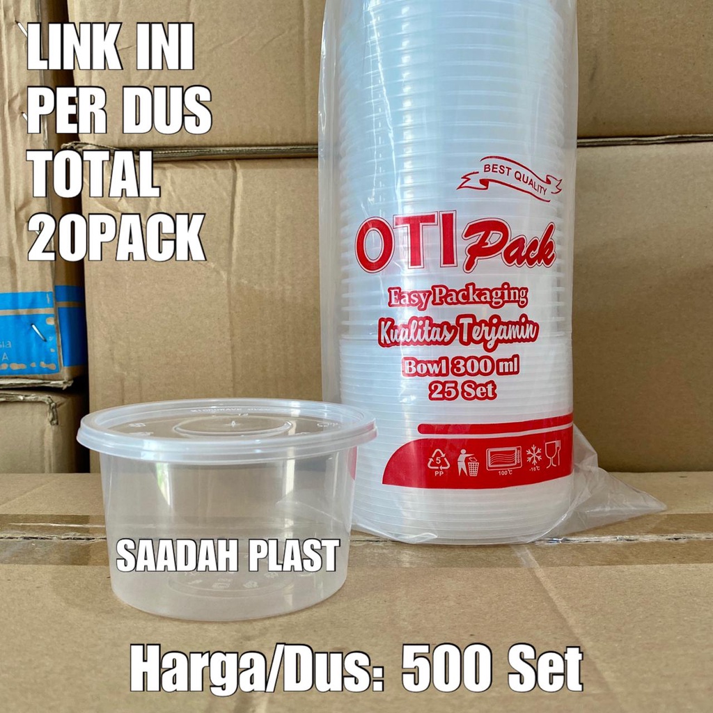 @500Pcs Thinwall Bulat 300ml Per Dus Bowl Mangkuk Makan Plastik Es Kepal Milo Cup Puding 300 ml OTI