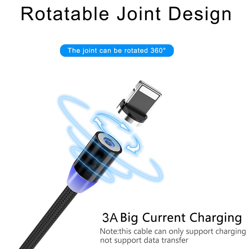 3in1 Kabel Data / Fast Charging Magnetik Tipe C / Micro USB Untuk iphone / iPad / Android / Huawei / xiaomi / samsung Vivo