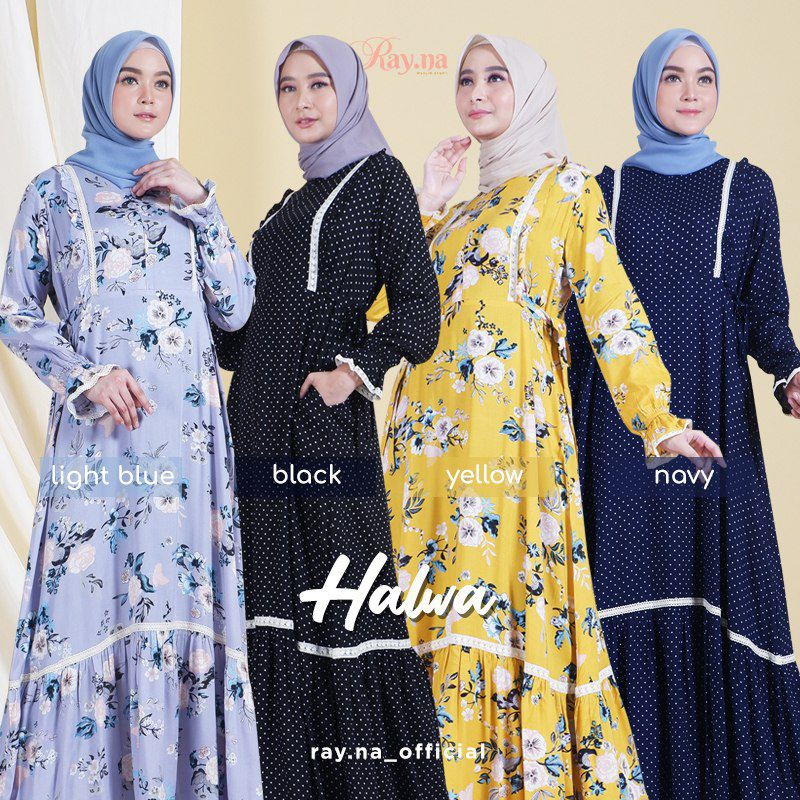 Gamis Syari Motif Home Dress Muslimah Katun Rayon/GAMIS RAYNA ORIGINAL
