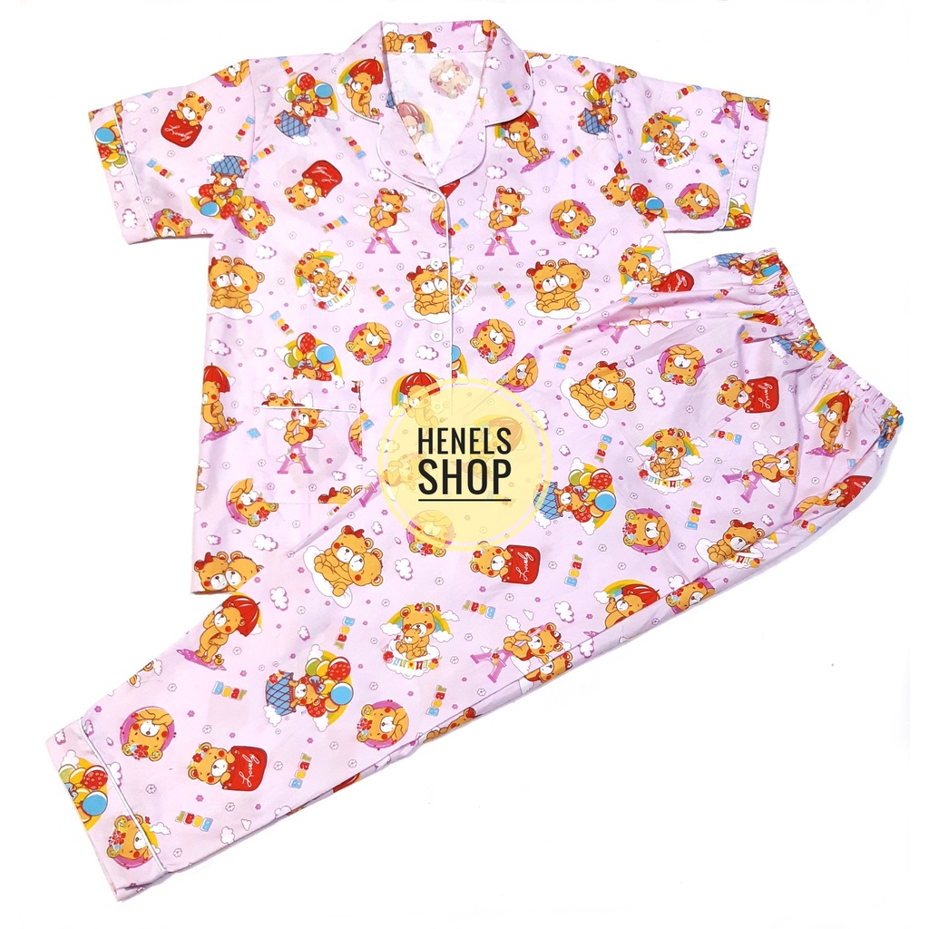 HENELS PIYAMA DEWASA | BAJU TIDUR DEWASA | BISA COD | PIYAMA WANITA | KATUN | PAKAIAN TIDUR | PIYAMA PENDEK | PIYAMA PANJANG | PIYAMA XL | BAJU TIDUR WANITA | PIYAMA BTS BT21-CP BEAR PINK