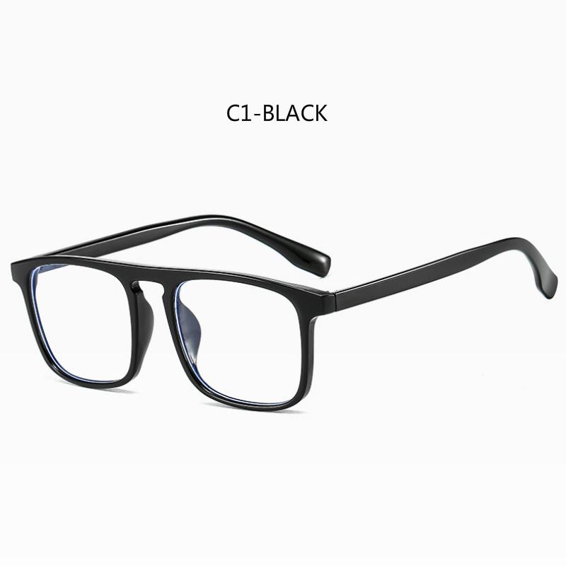 Fashion retro anti-blue light square metal hinge glasses for men and women