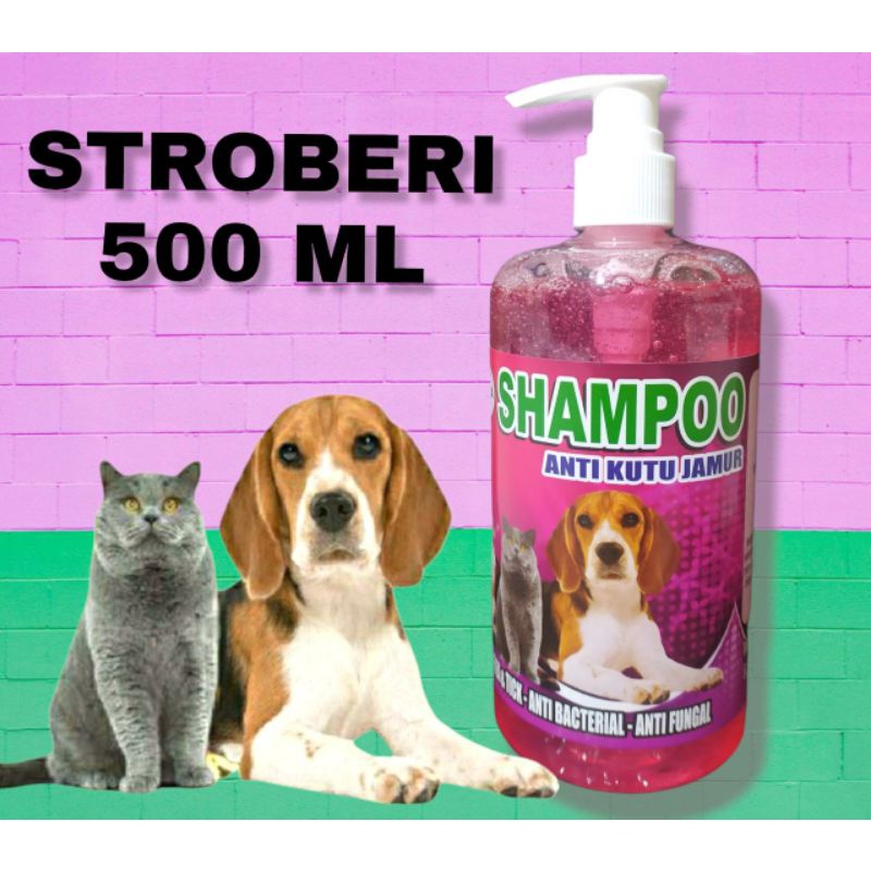 shampo kucing anjing 500ml pump anti kutu jamur dan bakteri