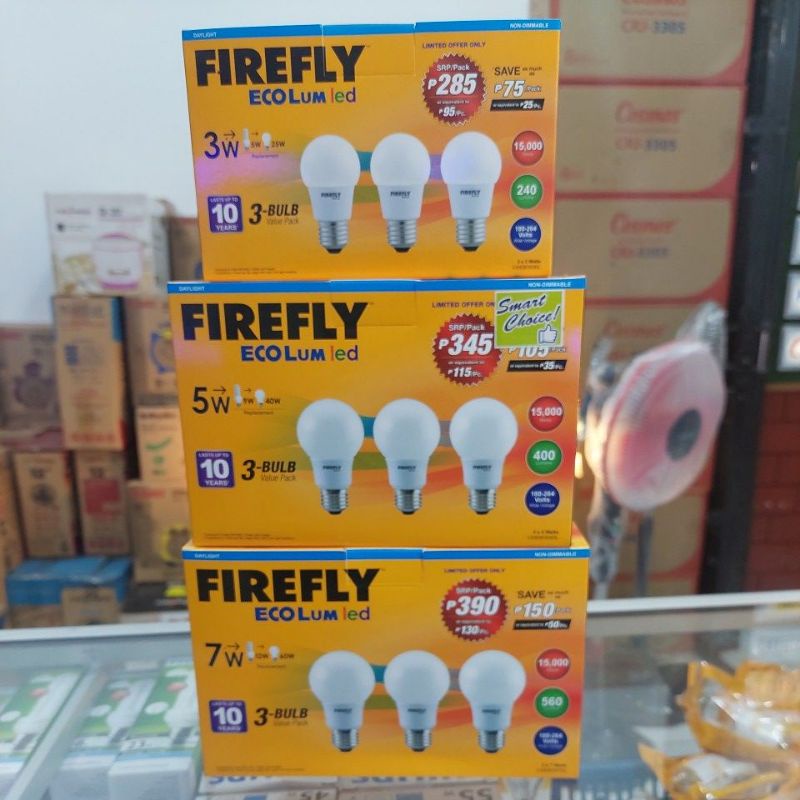 FIREFLY ECOlum LED By MEVAL Isi 3 Lampu 3 Watt 5 Watt 7 Watt