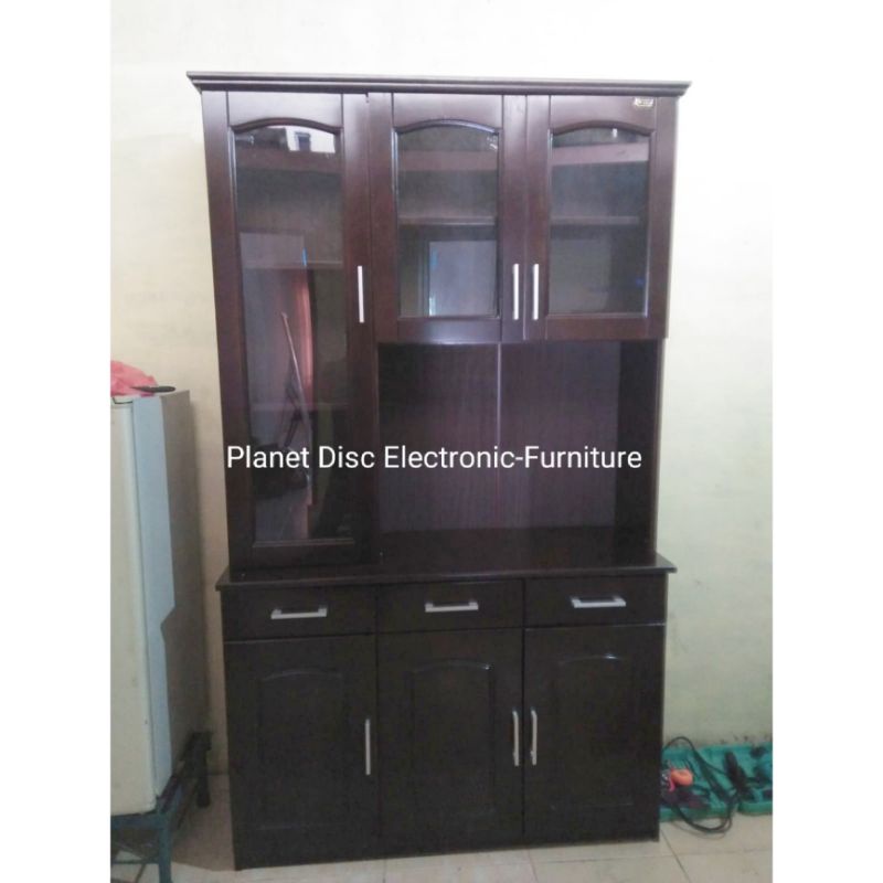 Lemari Sayur Kayu Solid Rak piring Lemari Makan Lemari Piring Kitchen set Promo Murah