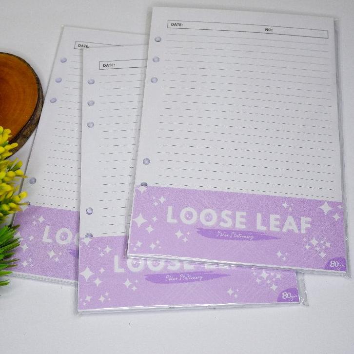 

(PROMO ENE70) Loose Leaf A5 (6 Ring & 20 Ring) Murah/ Refil Kertas Binder / Loose Leaf Dot, Grid, Polos, Garis ✹