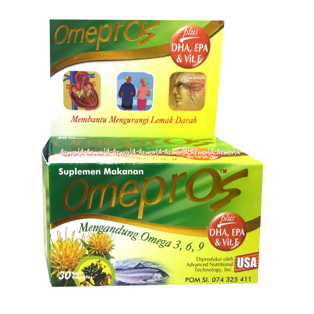 Omepros Suplemen Makanan Omega 3 6 9 Isi 30 Kapsul Efektif turunkan Kolesterol Jahat Ome Pros