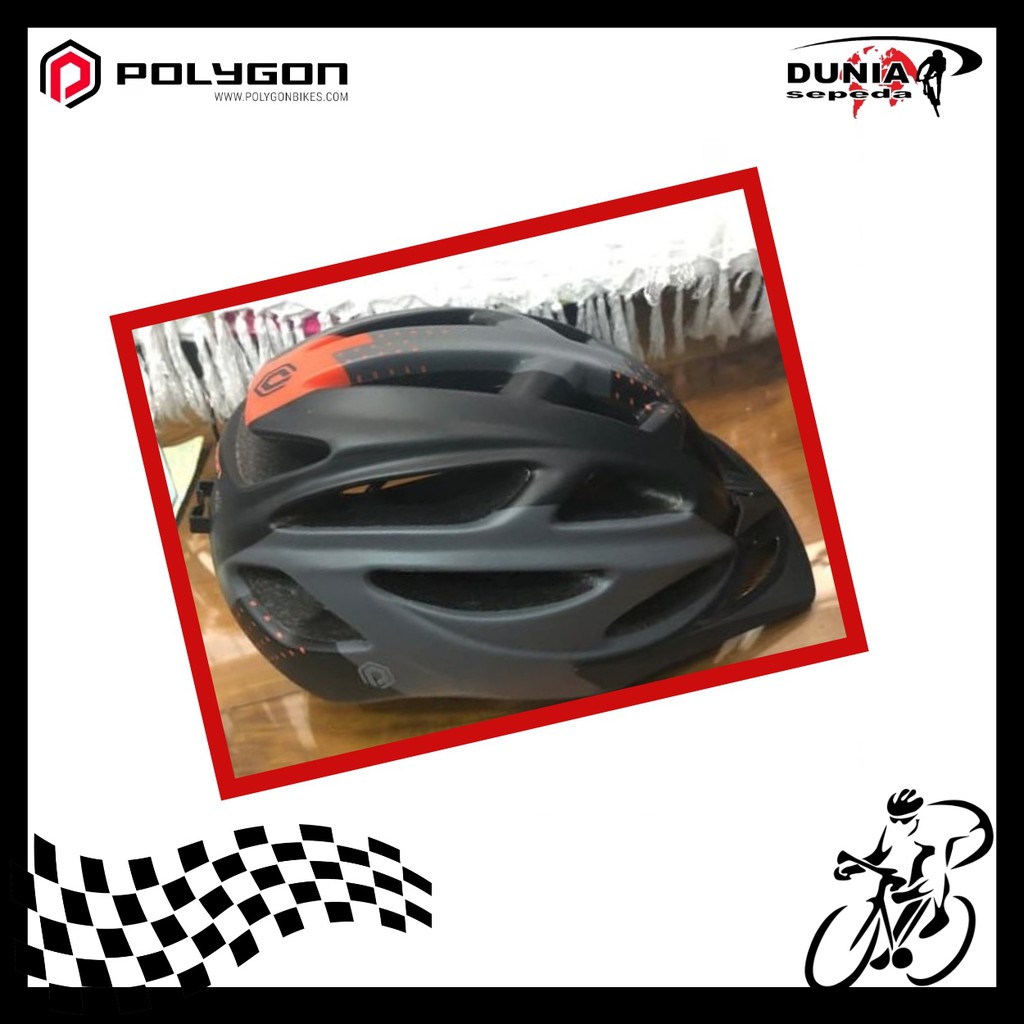 Helm Polygon Cliff Matt Black Orange