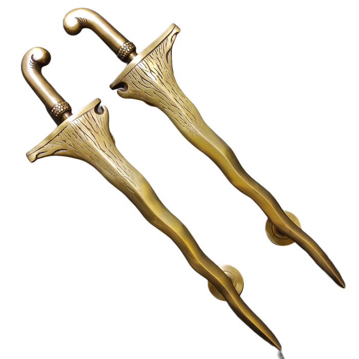 Pegangan handle pintu gagang pintu keris lekuk kuningan soft brown Laris